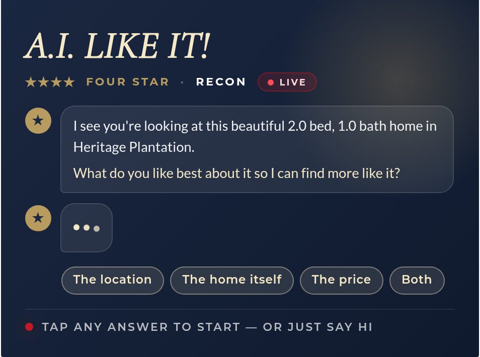 AI agent on a listing page