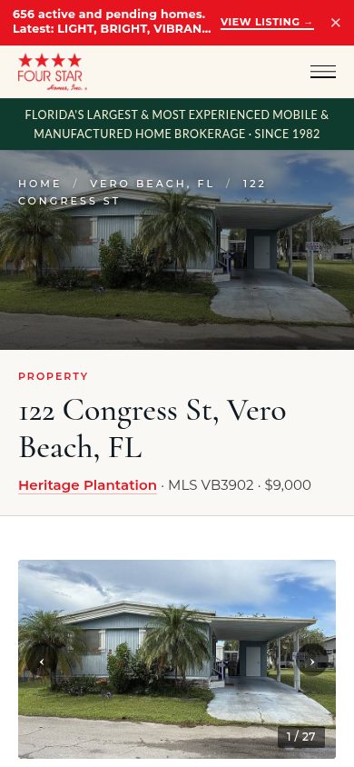 Listing page on mobile