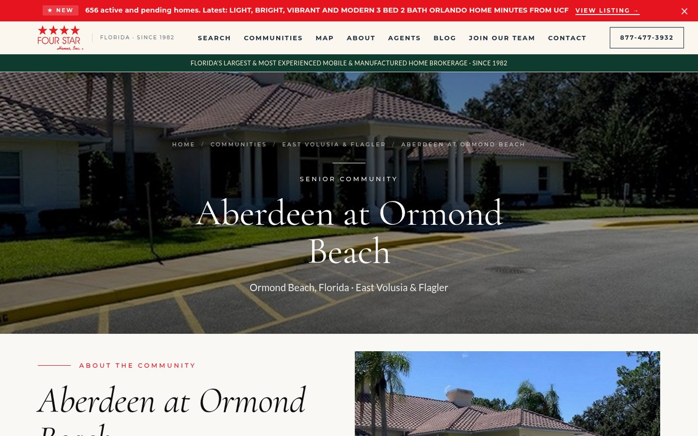 Community page on fourstarhomes.com